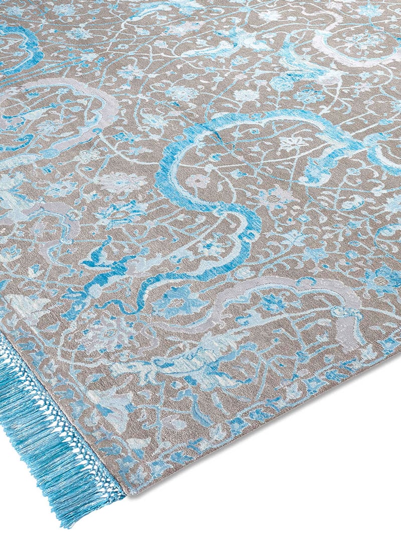 Tapis de luxe Tabriz Blue | Taille: 305 × 427 cm