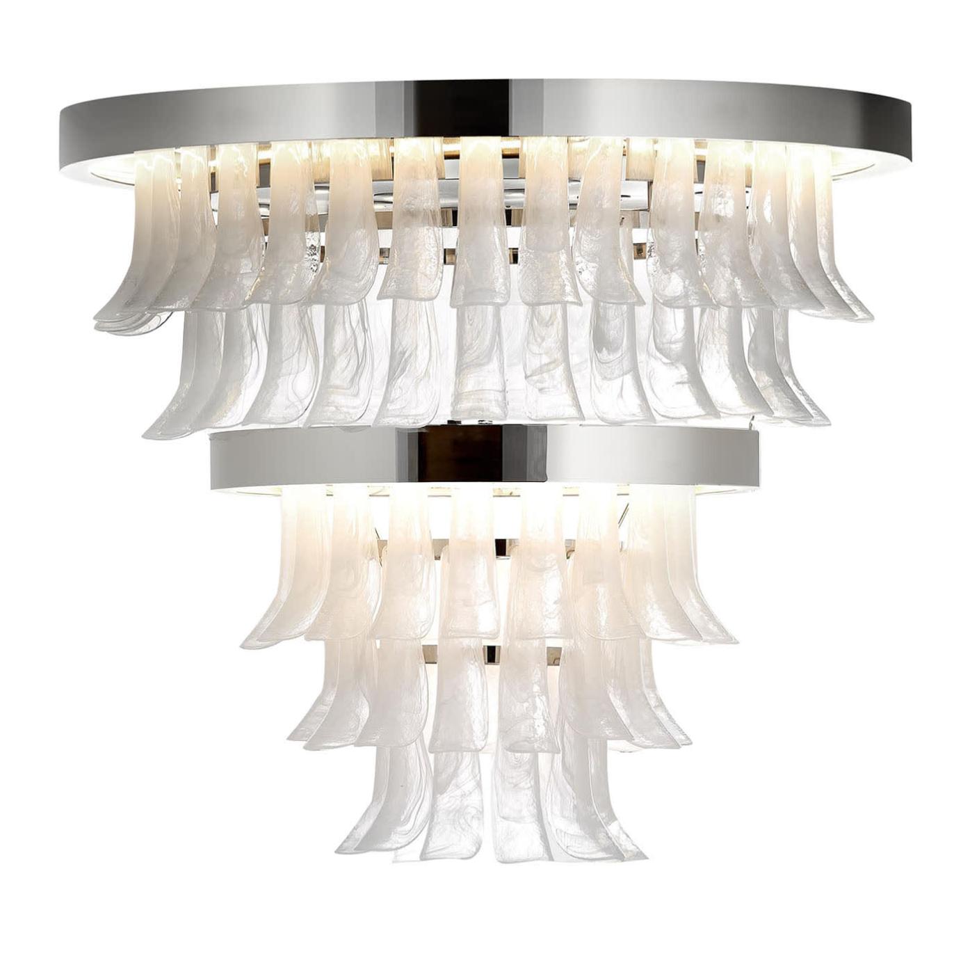 Lustre en verre de Murano et nickel poli