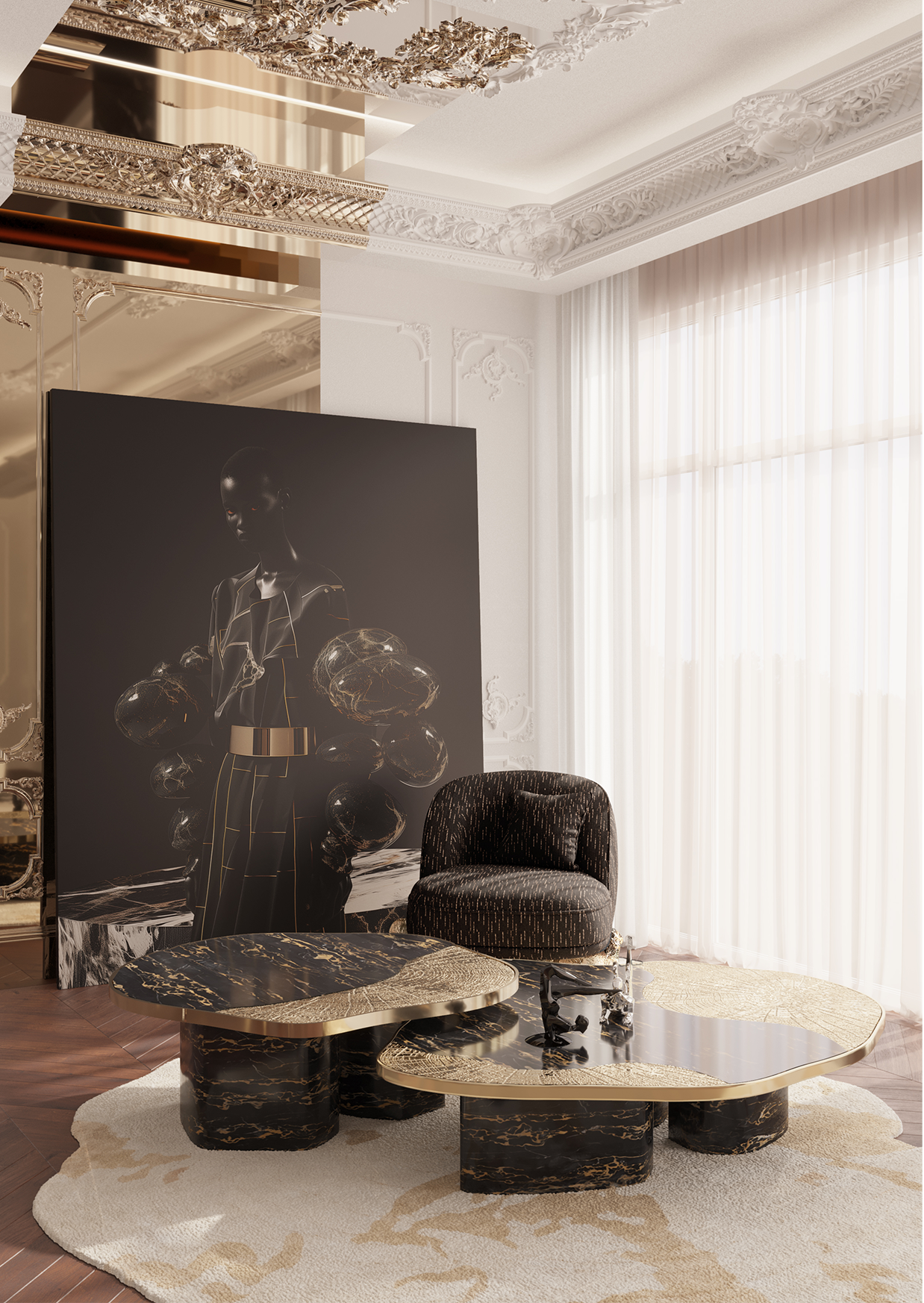 Fauteuil noir Angora II