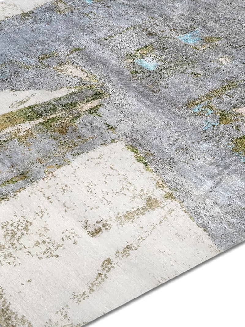 Tapis tissé main Green Rust | Taille: 365 × 457 cm