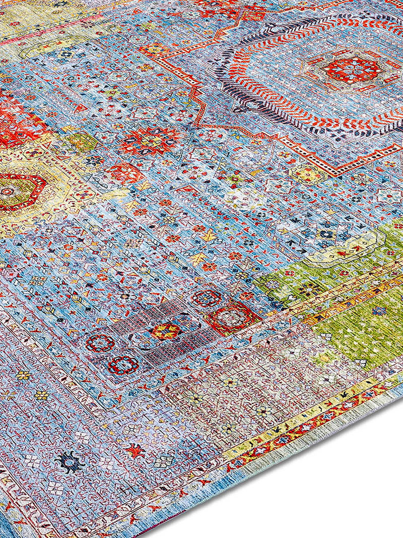 Cosmic groen handgeknoopt vloerkleed