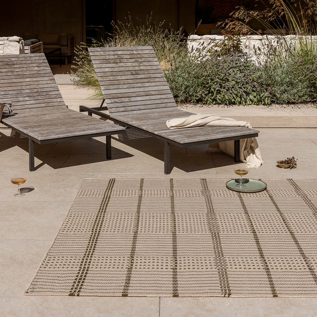 Tapis d’extérieur Zona olive motif point | Taille: 140 × 200 cm
