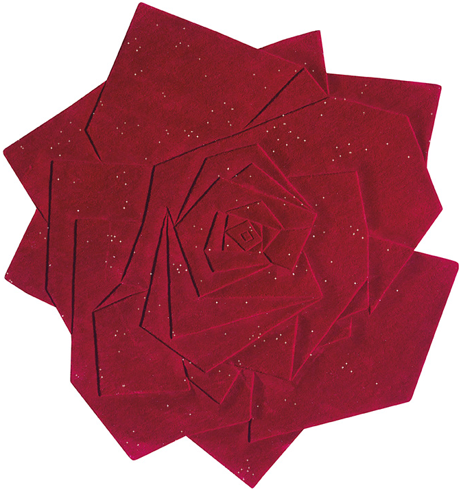 Tapis Rose Flower indien tissé main | Taille: 220 × 220 cm