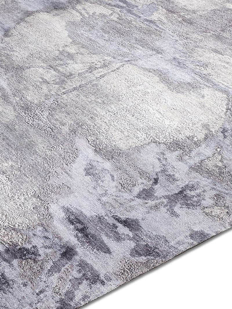 Tapis noué à la main gris clair