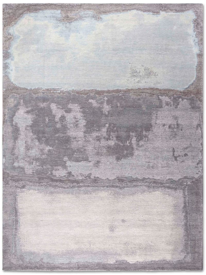 Tapis de luxe fait main Argent gris | Taille: 122 × 183 cm