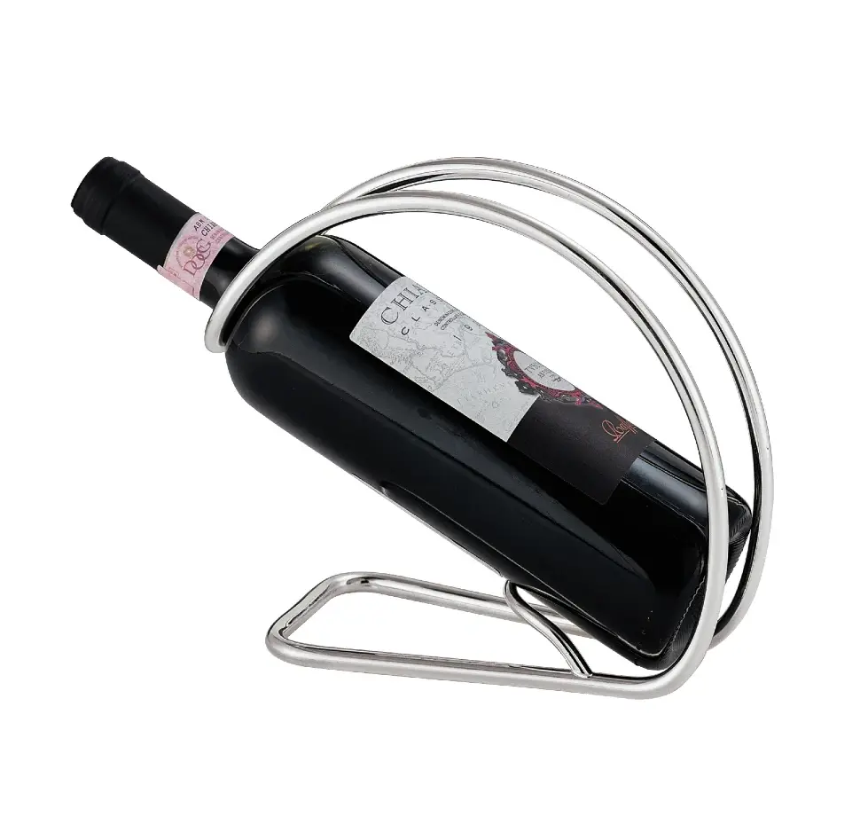 Porte-bouteille de vin argenté