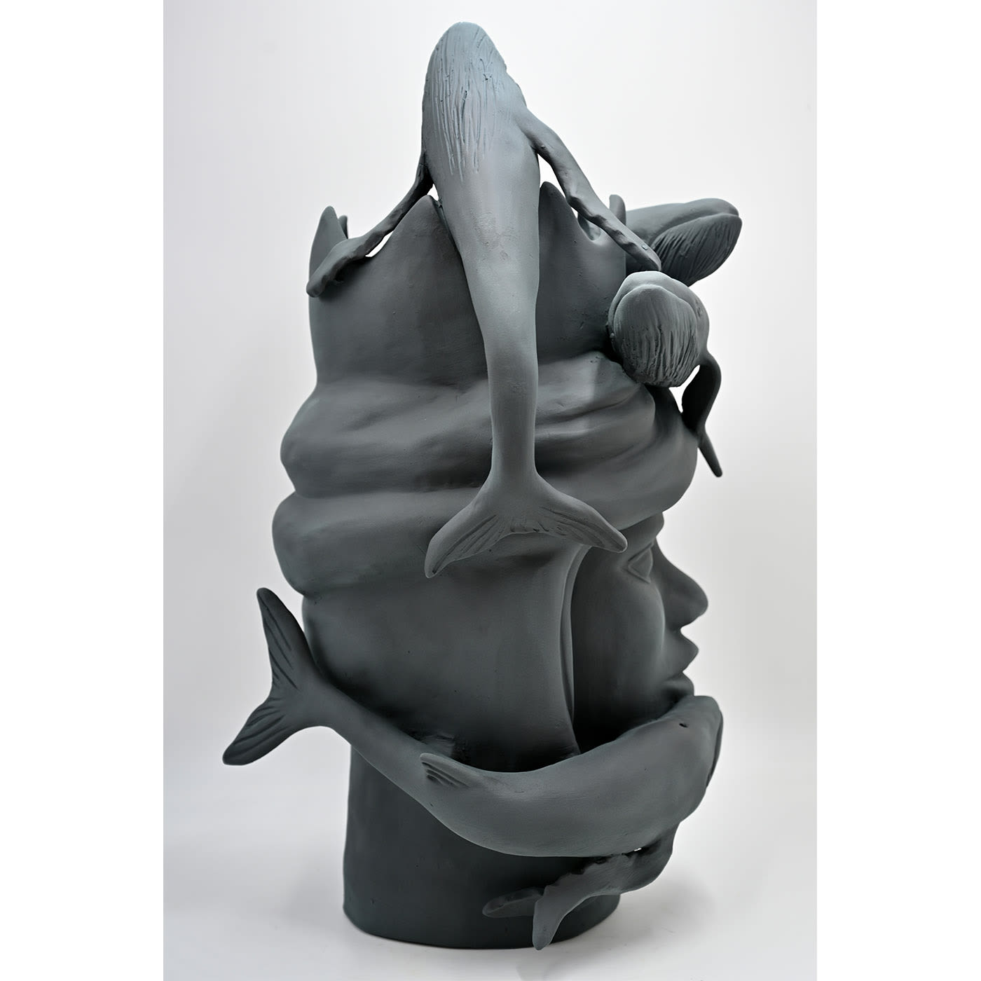 Moorkop grijze sculptuur
