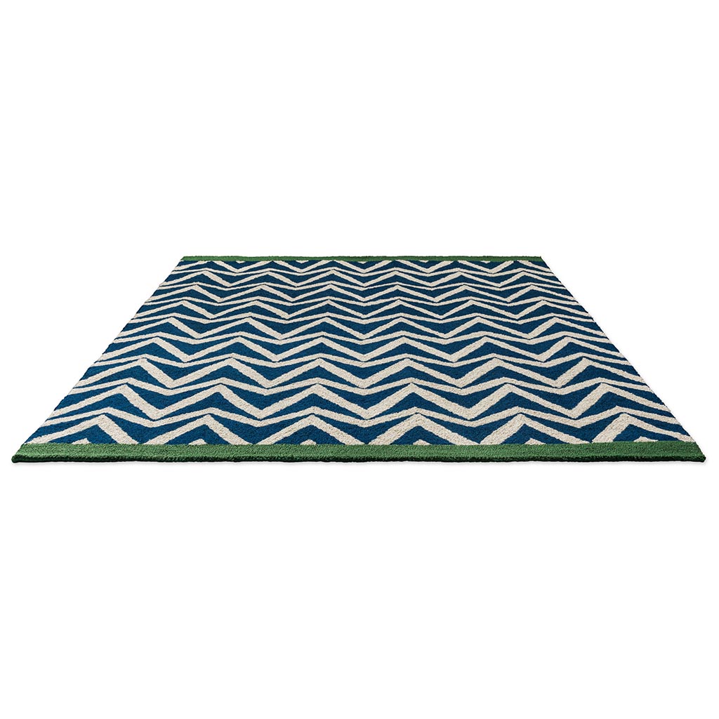 Dhurrie blauw outdoor tapijt | Maat: 250 × 350 cm
