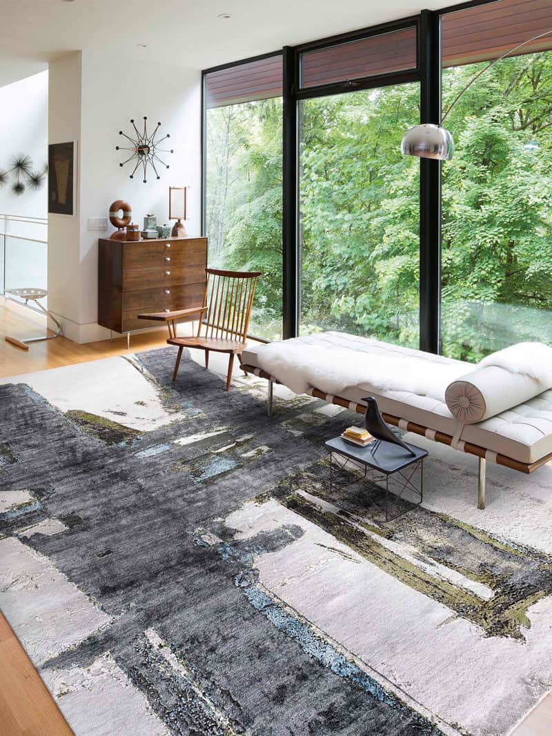 Tapis tissé main Green Rust | Taille: 122 × 183 cm