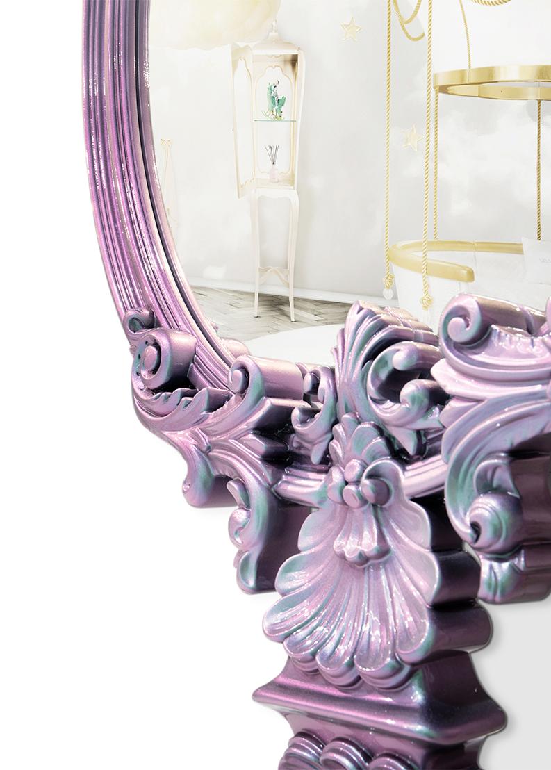 Miroir mural Caméléon mystique rose