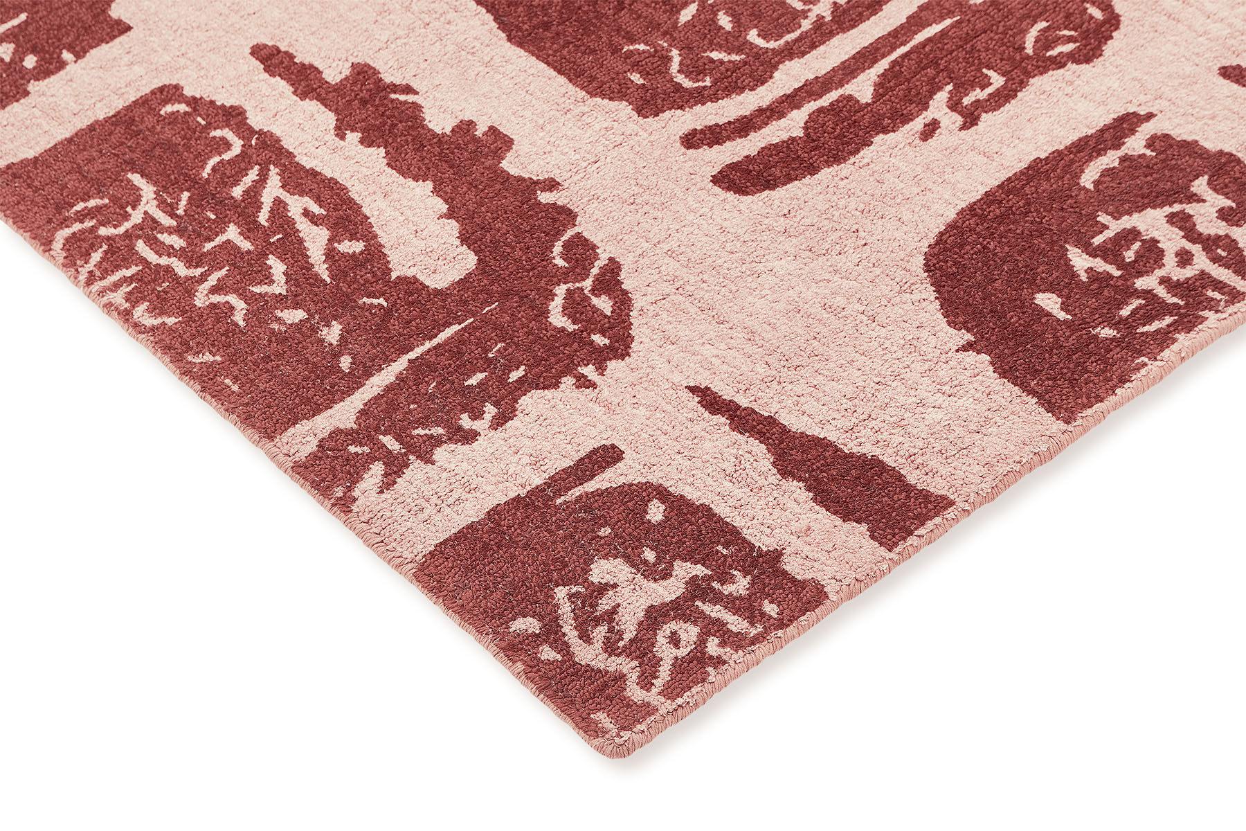Tapis Woodblock rouge | Taille: 250 × 350 cm