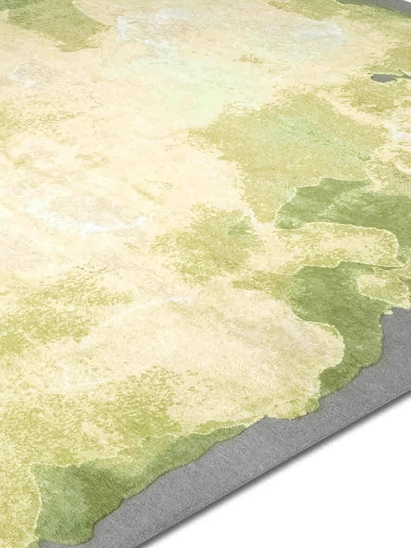 Tapis de luxe noué à la main Mono vert jaune | Taille: 170 × 240 cm