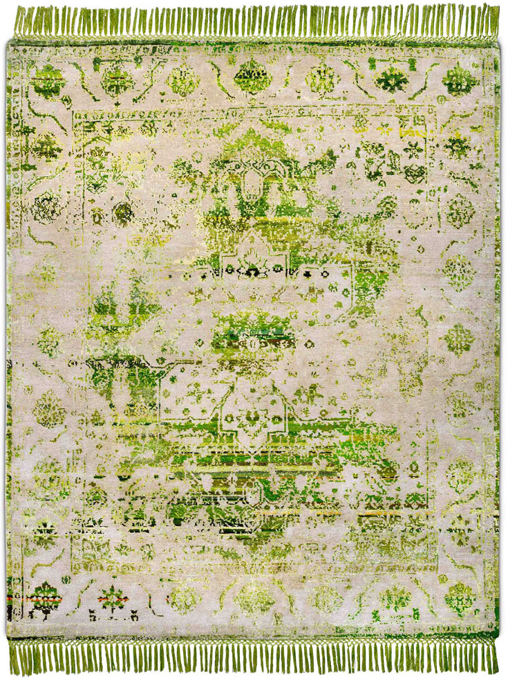 Eco groen luxe vloerkleed | Maat: 305 × 427 cm