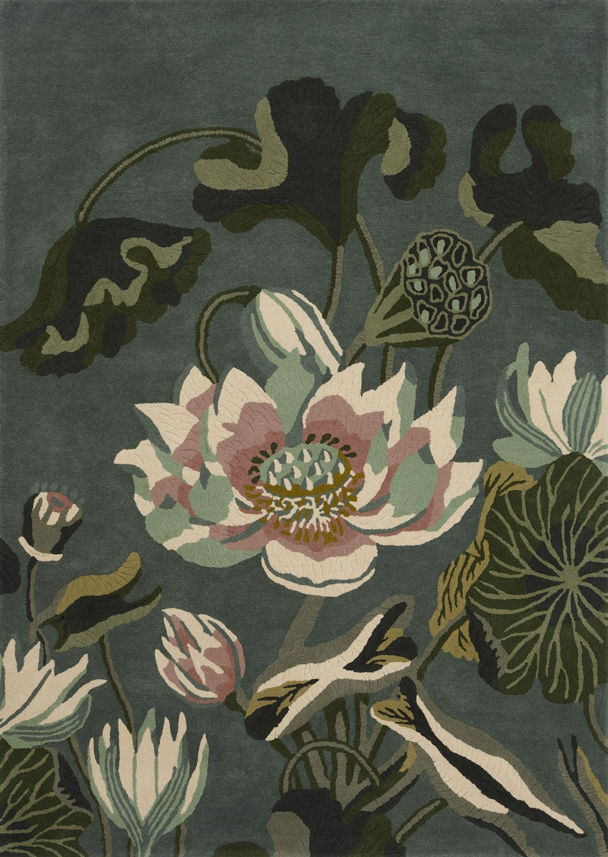 Waterlily middernachtvijver tapijt | Maat: 120 × 180 cm