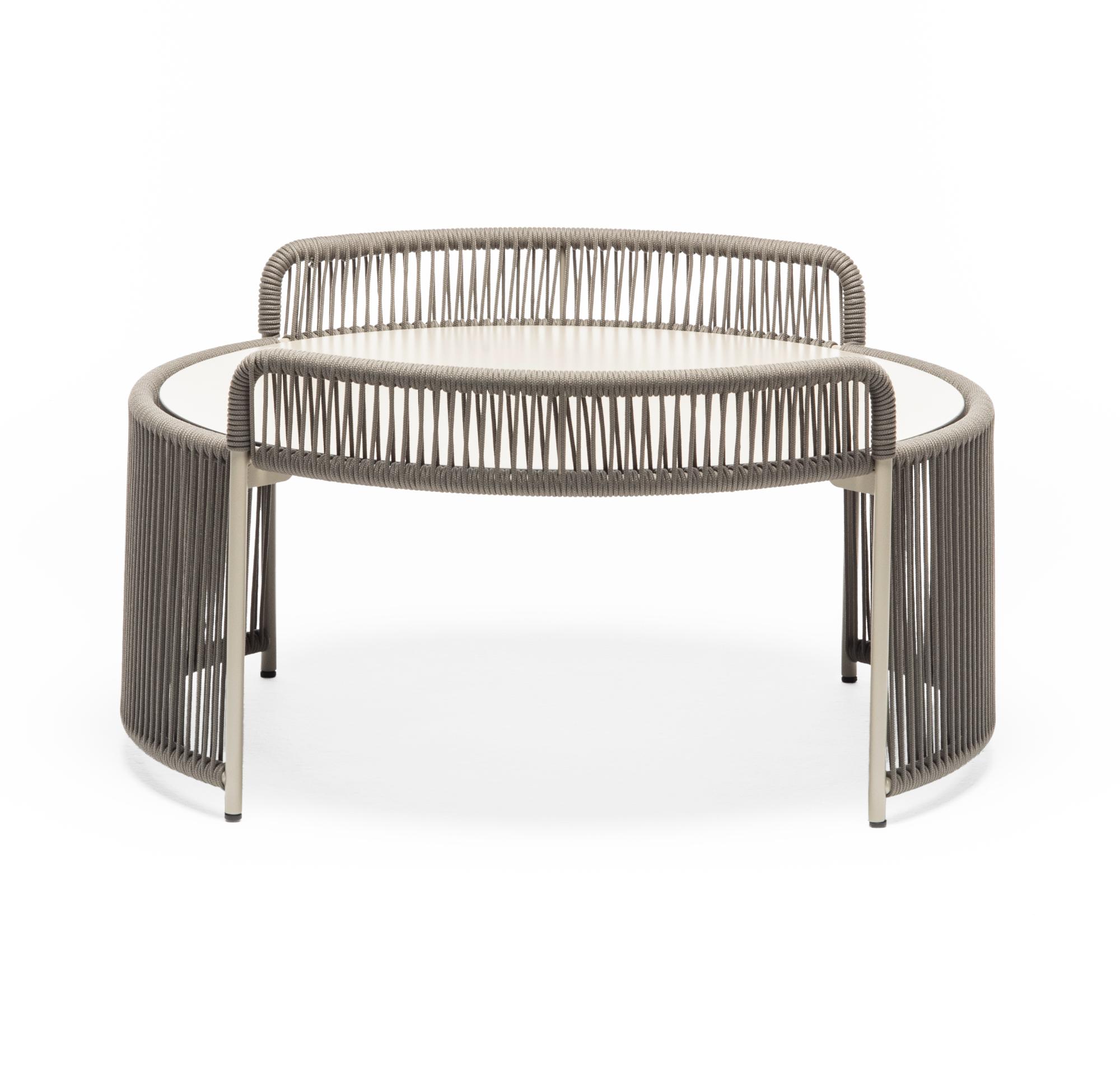 Altana ronde grijze buiten-salontafel