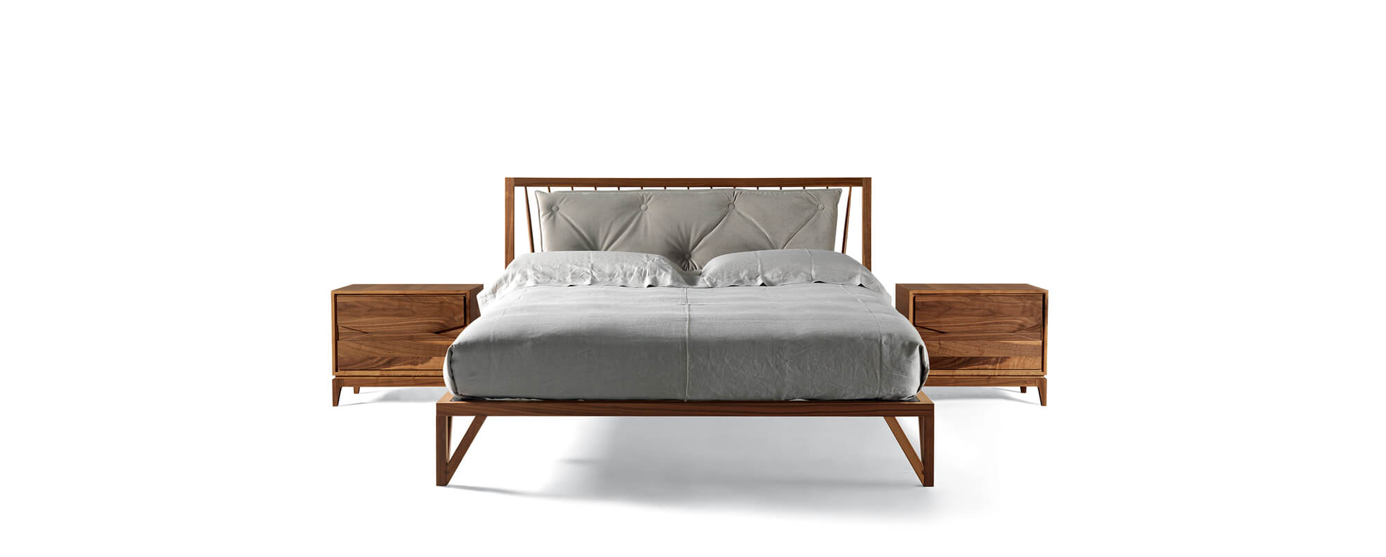 Leggiadro luxe bed | Afwerking: Grey solid walnut