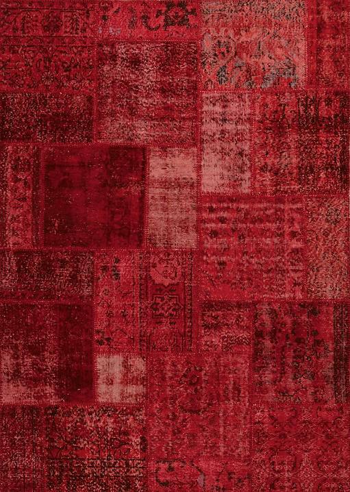 Rood patchwork vloerkleed