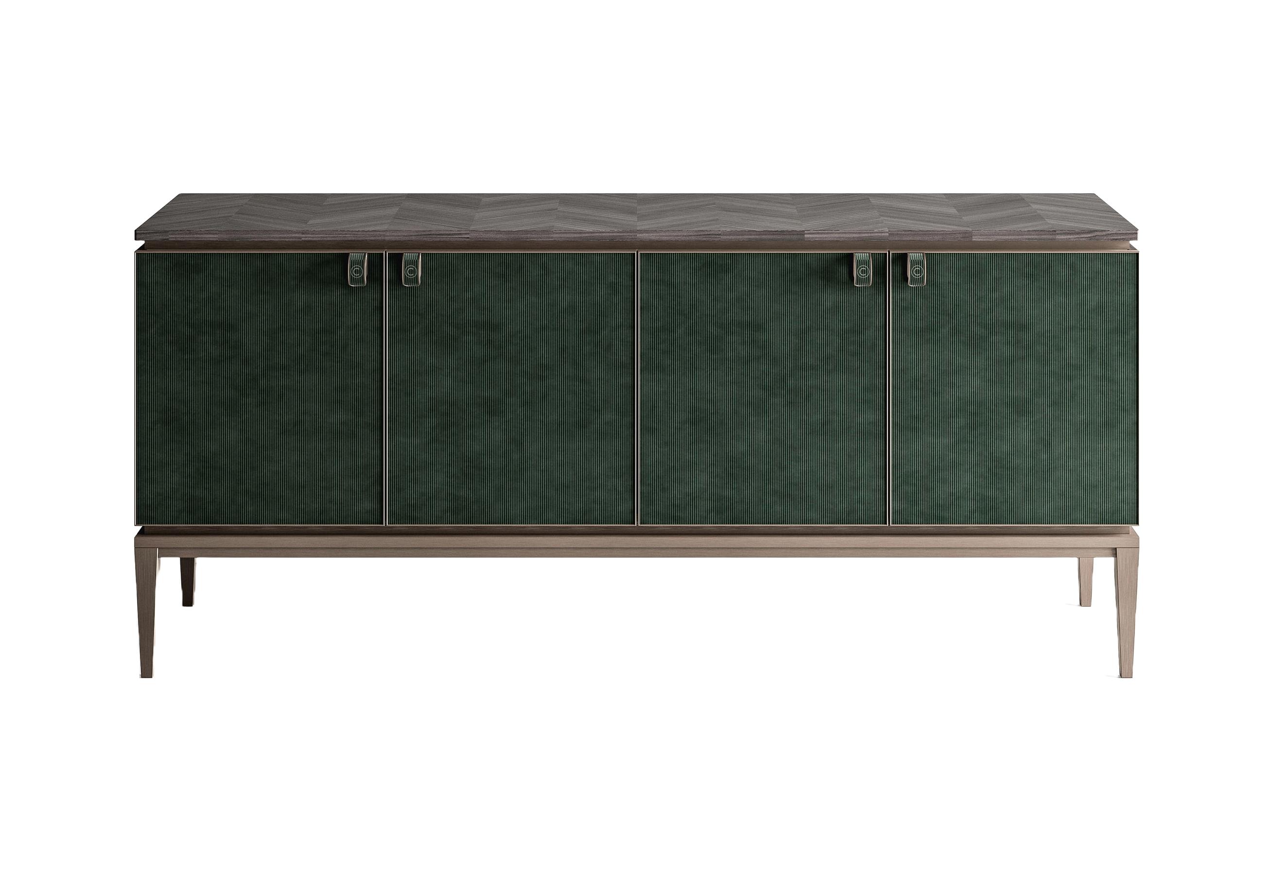 Groen/bruin leren dressoir