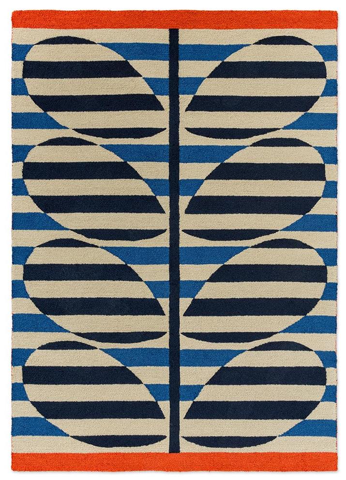 Stripy Stem azuurblauw outdoor tapijt | Maat: 140 × 200 cm
