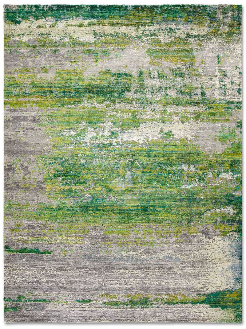 Green handgemaakt luxe vloerkleed