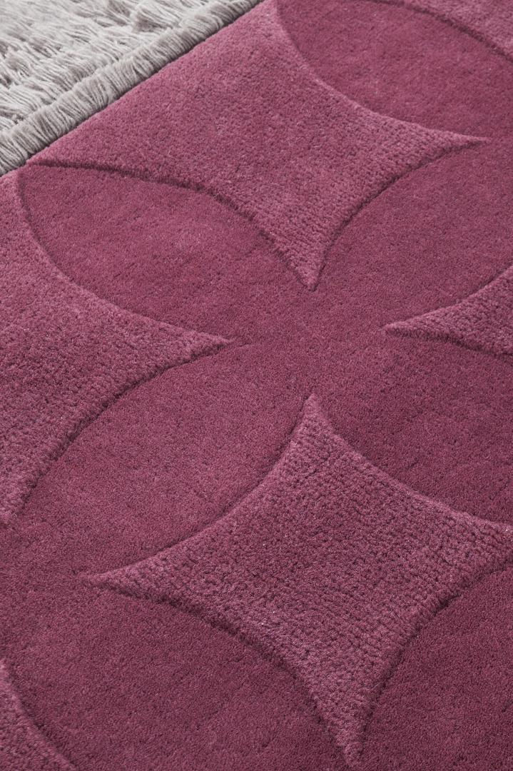 Aubergine handgetuft vloerkleed