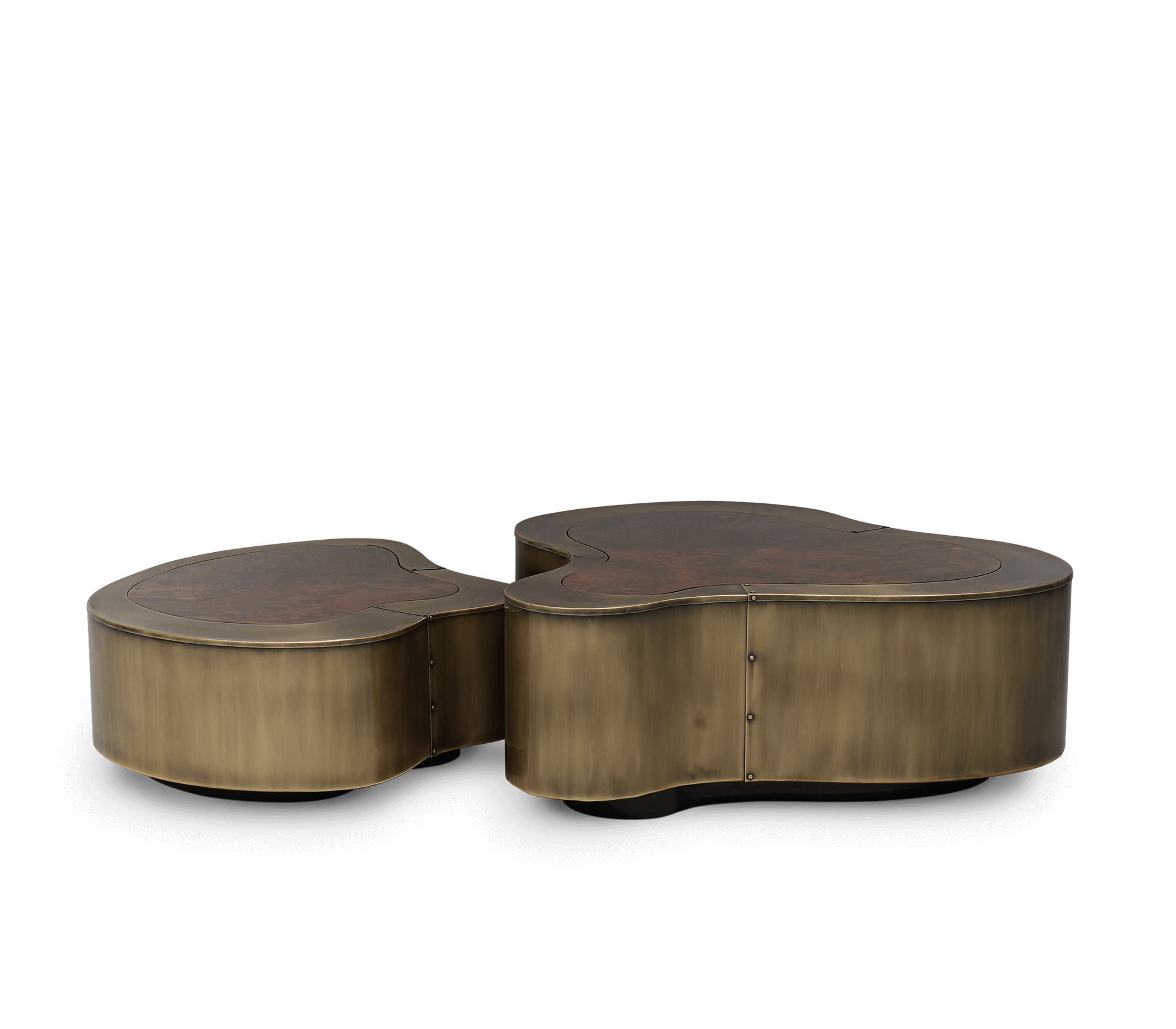Crest patina & walnoot salontafelset