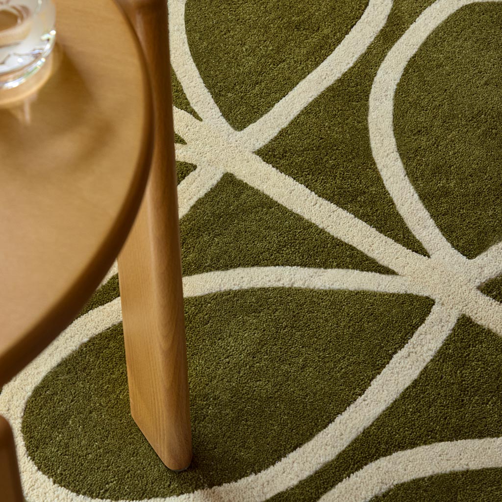Linear Stem Runner Olive ambachtelijke loper