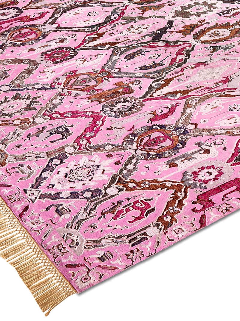Tapis de luxe fait main KavaBagh rose
