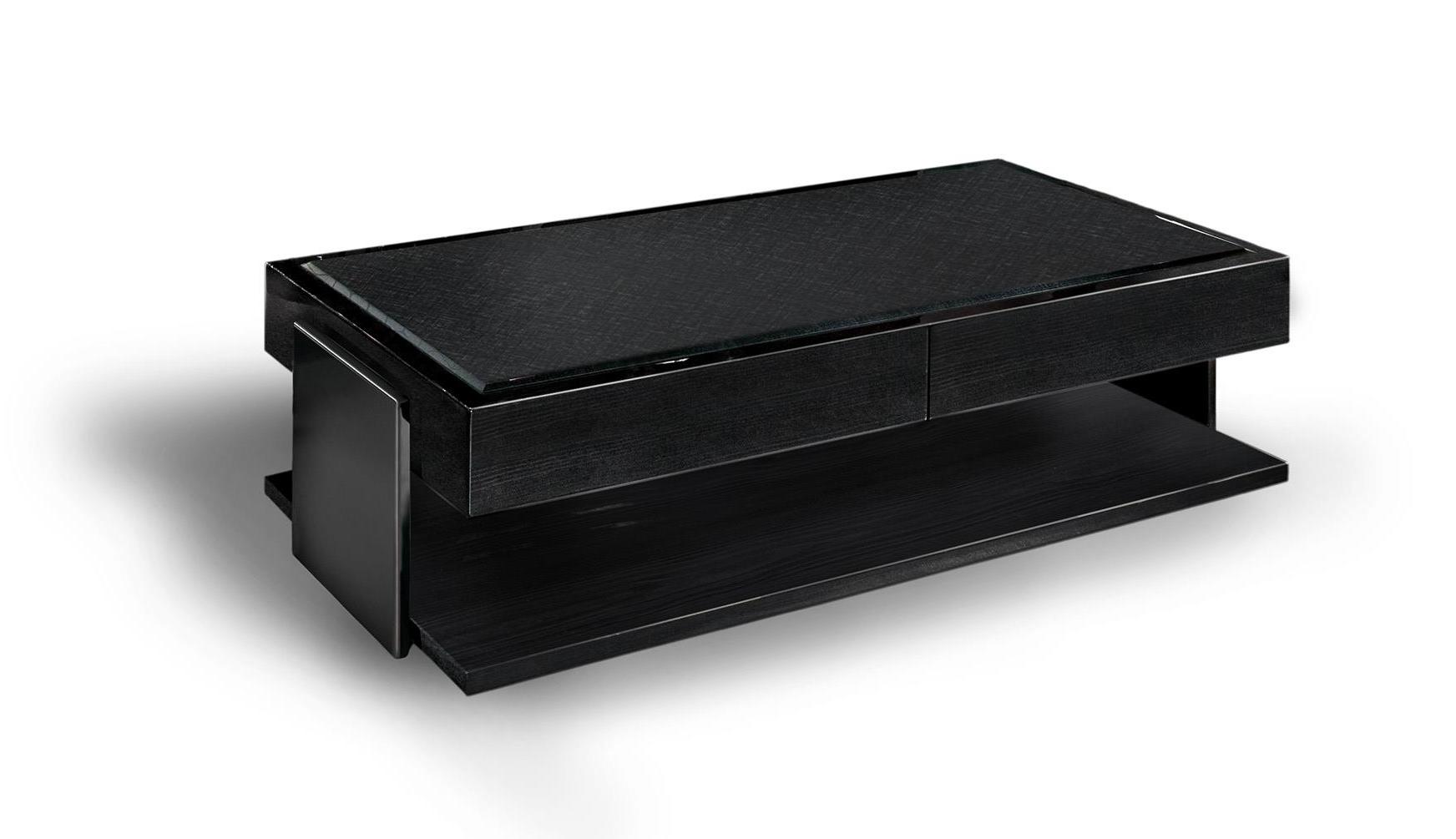 Zwarte salontafel met lades