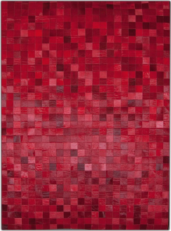 Tapis en peau de vache Mosaic rouge | Taille: 200 × 300 cm