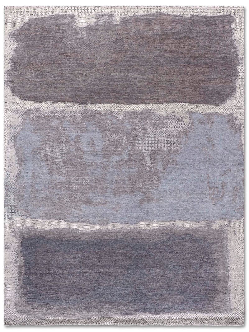 Grijs lichtblauw handgeweven tapijt | Maat: 300 × 400 cm