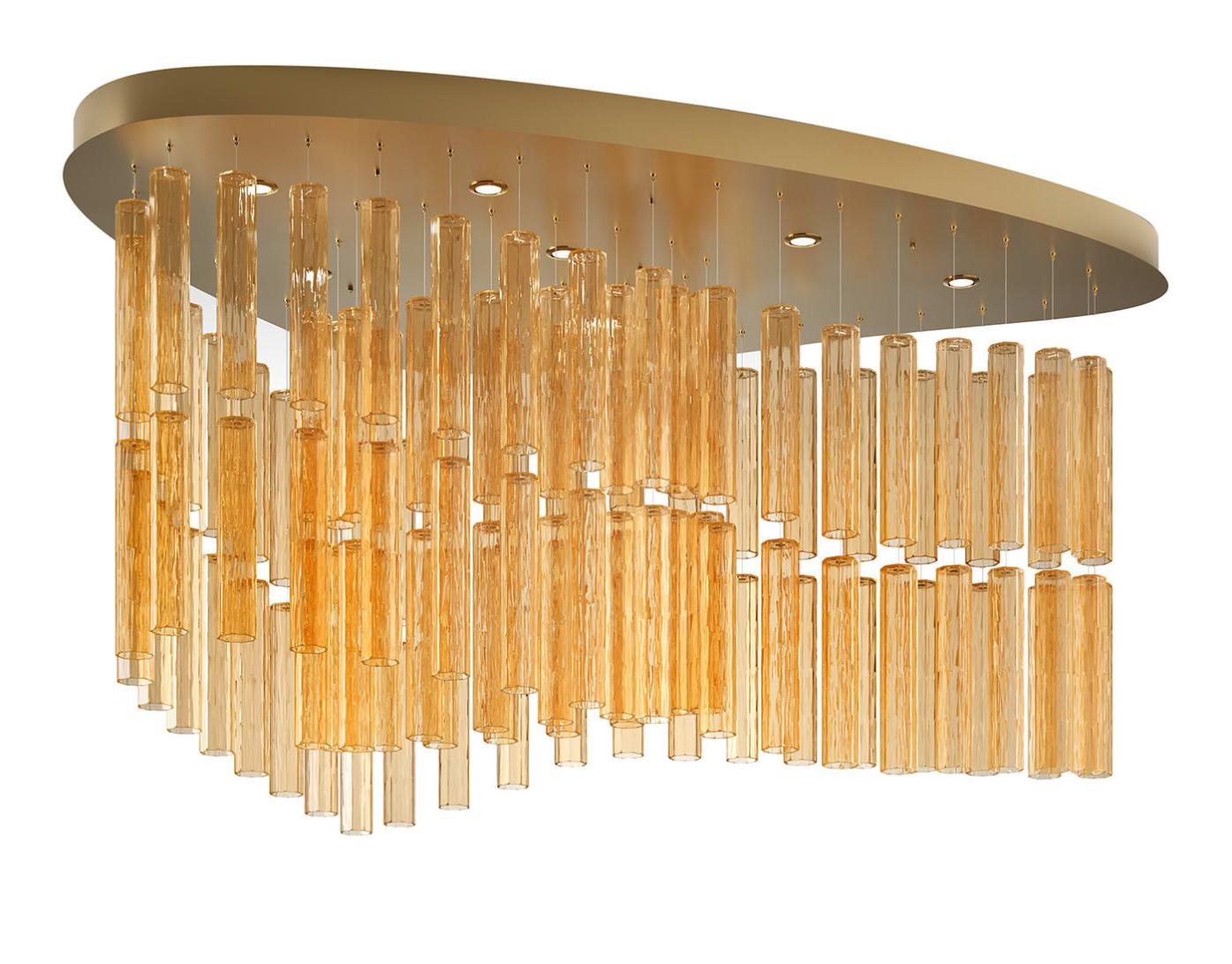 Lustre cascade en verre de Murano
