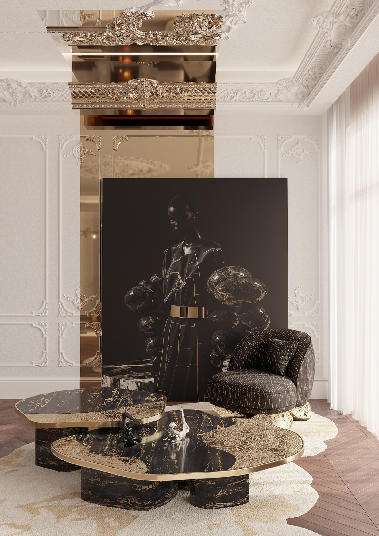 Fauteuil noir Angora II