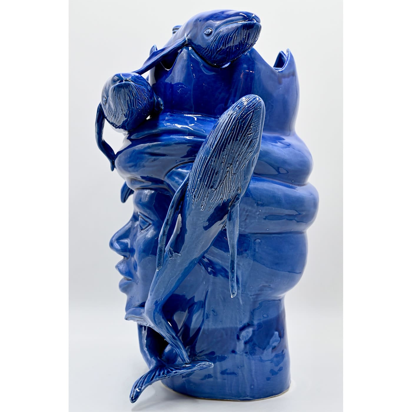 Sculpture bleu brillant Moorkop
