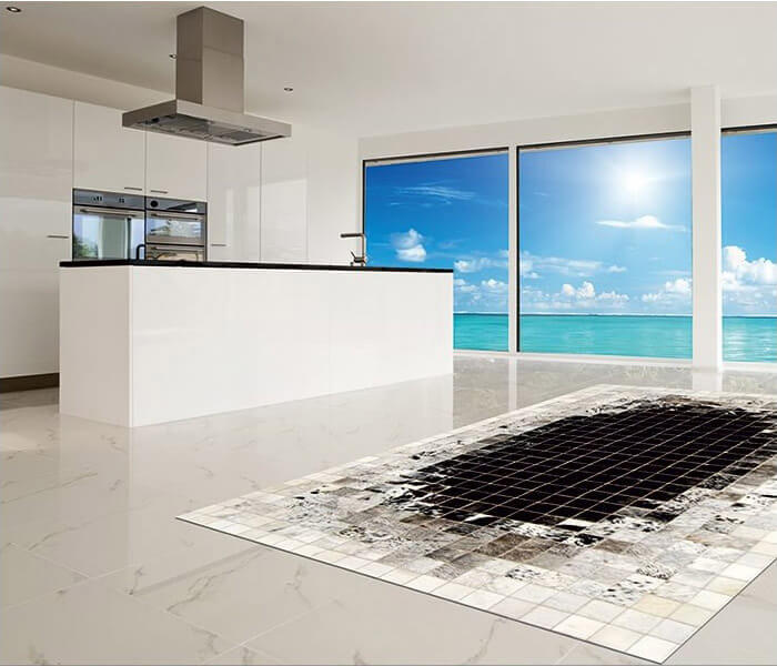 Mosaic koeienhuid tapijt | Maat: 200 × 300 cm