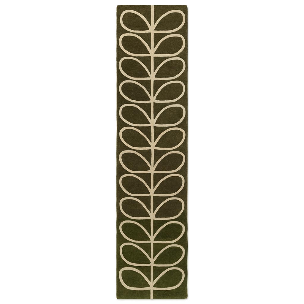 Linear Stem Runner Olive ambachtelijke loper
