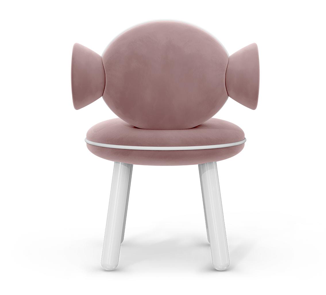 Petit pouf-chaise Lolly rose