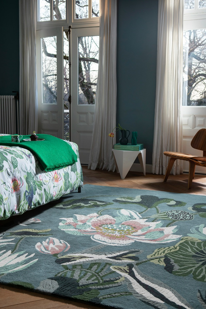 Tapis Waterlily étang de minuit | Taille: 250 × 350 cm