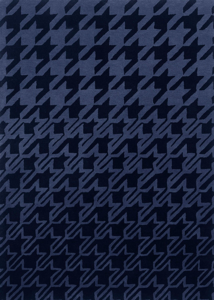 Tapis pied-de-poule bleu foncé | Taille: 170 × 240 cm
