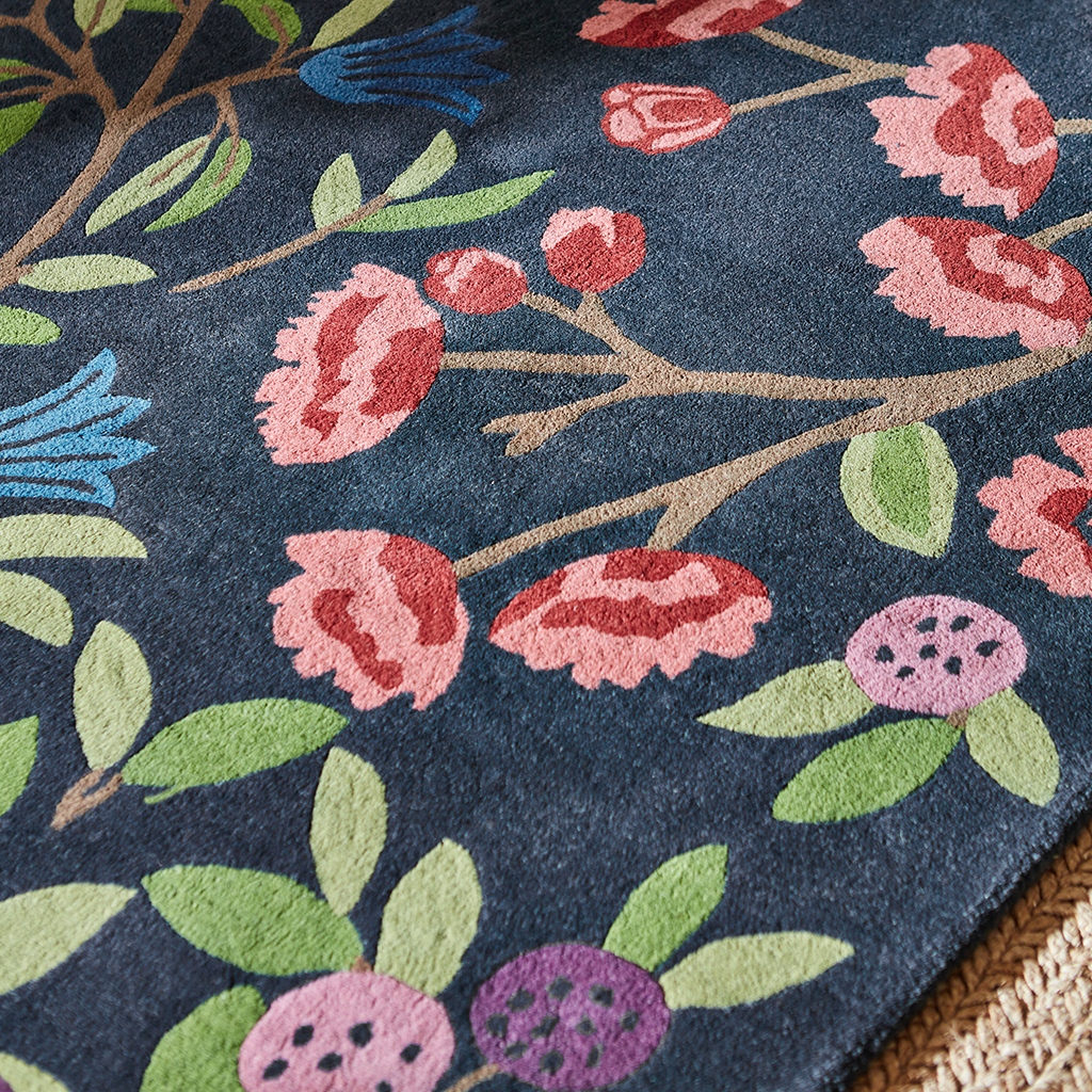 Tapis Foraging indigo | Taille: 140 × 200 cm