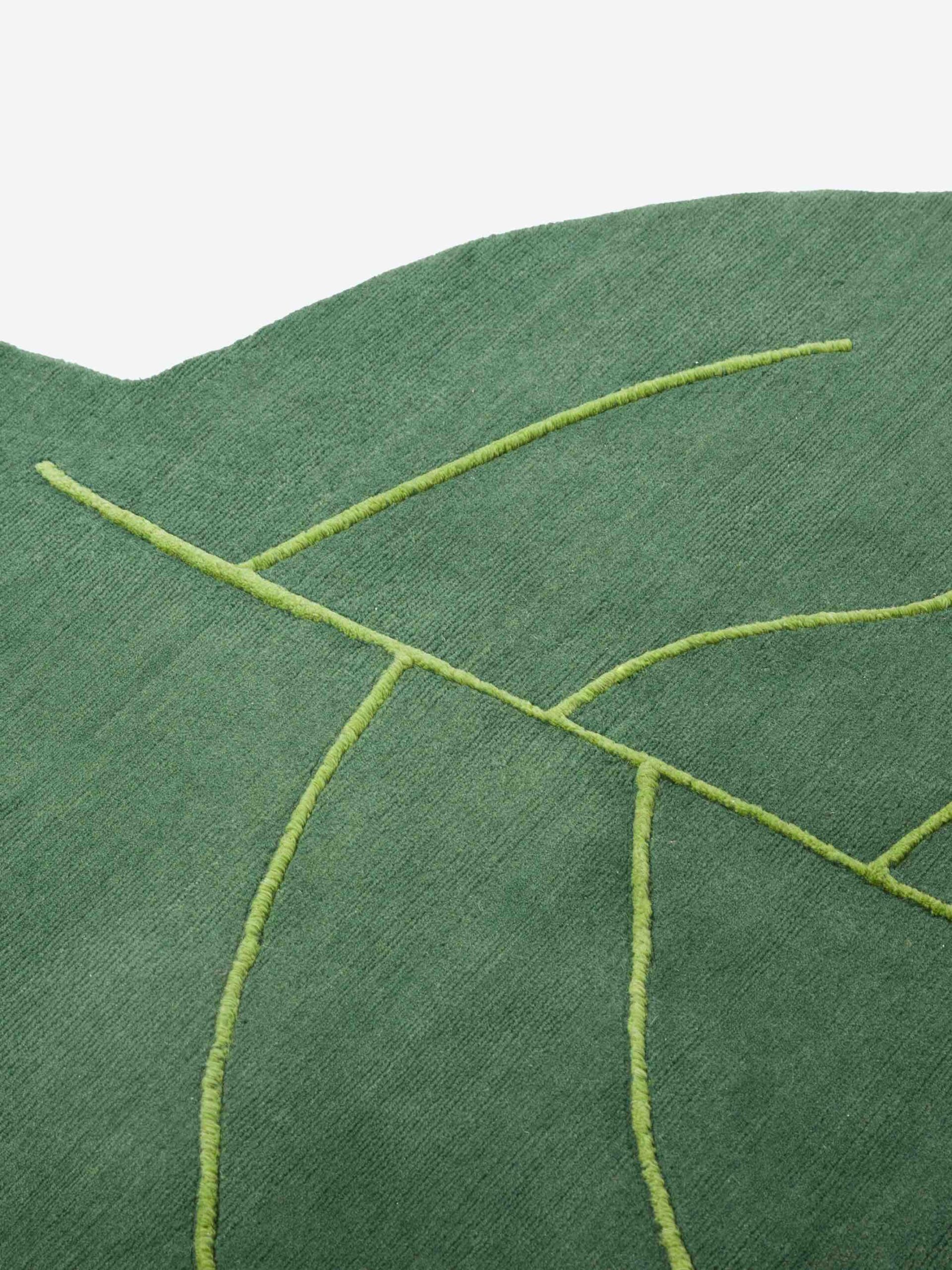Tapis rond design Ciliophora vert