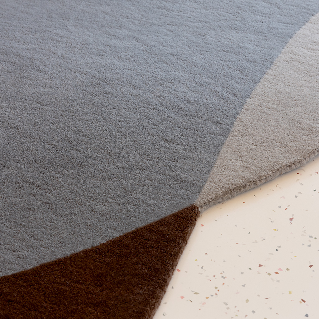 Tapis Element Chad brun/bleu | Taille: 160 × 188 cm