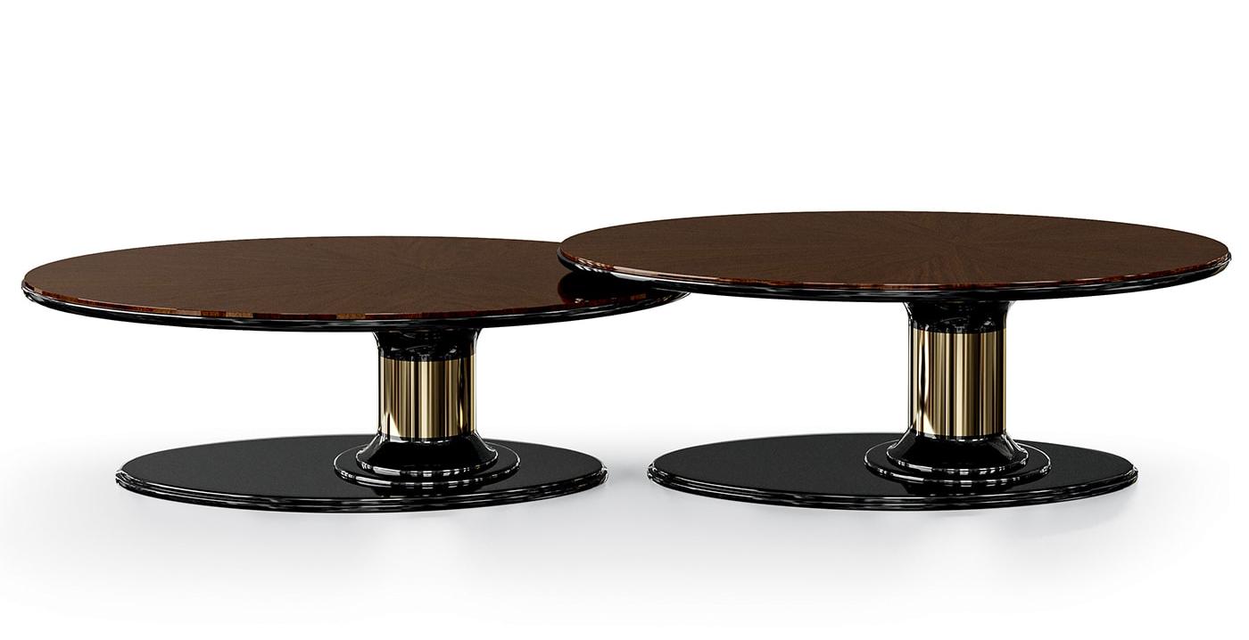 Table basse ronde Dilan | Dimensions: B 130 × D 90 × H 40 cm Table basse ronde Dilan | Dimensions: B 130 × D 90 × H 40 cm