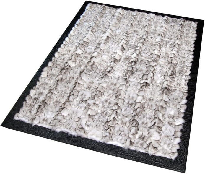 Tapis en fourrure grise | Taille: 270 × 270 cm