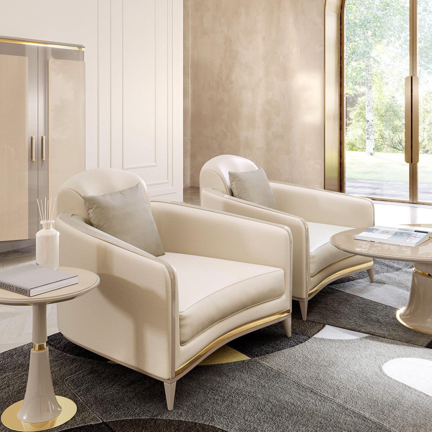 Prestige beige bijzettafel | Afmetingen: Ø 45 × H 49 cm