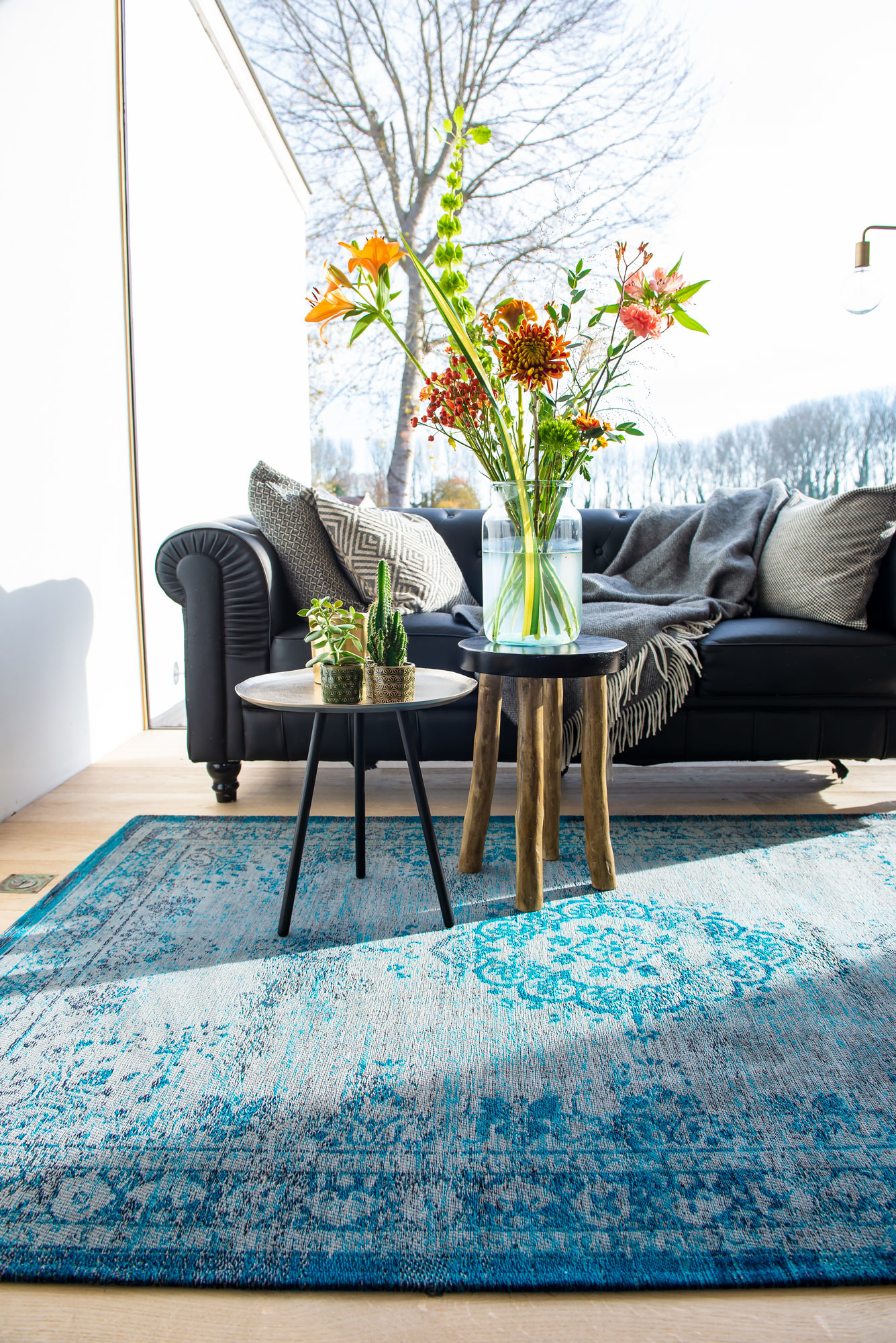 Vintage Style jade oester tapijt | Maat: 200 × 280 cm