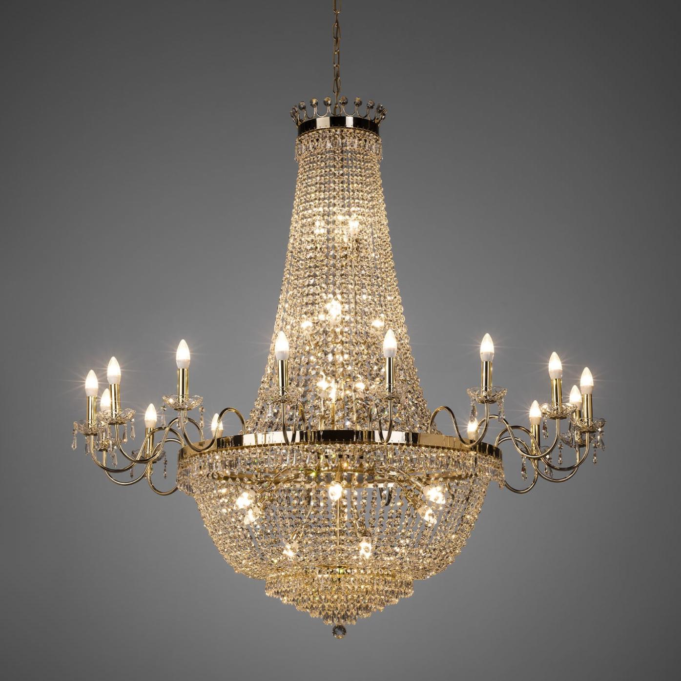 Lustre en cristal finition or doux