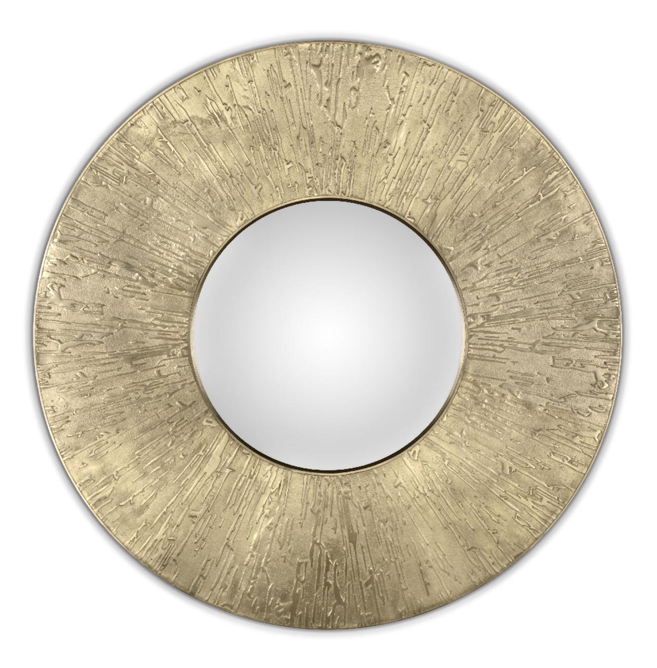 Ronde messing accent wandspiegel