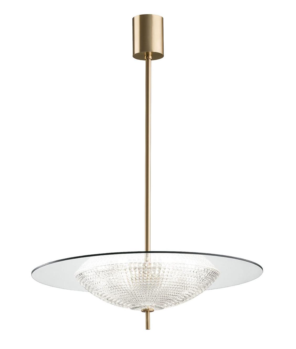 Suspension contemporaine en verre et cristal