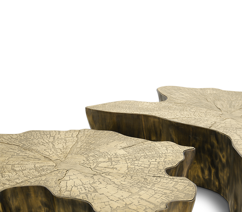 Table centrale Paradise patinée | Dimensions: B 138 × D 95 × H 36 cm